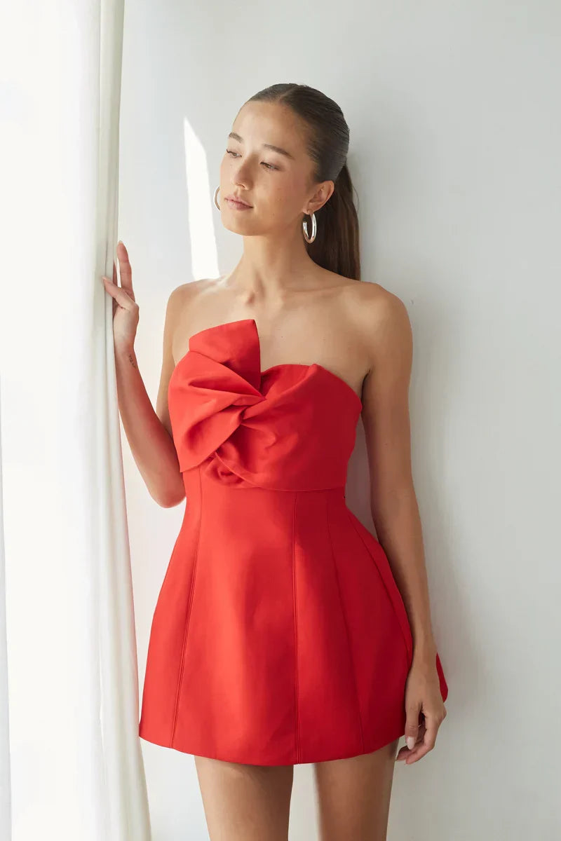 Robe courte Alix froncée devant, coupe boule