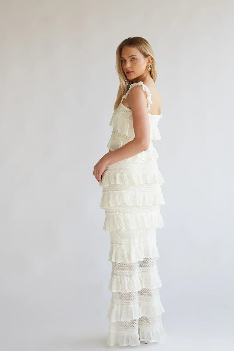 Ensemble Colette haut court en crochet et jupe longue