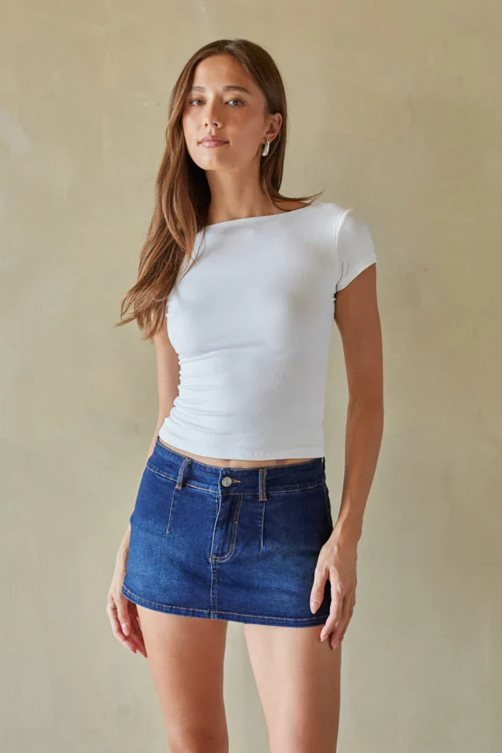 Mini-jupe short en jean Hartley