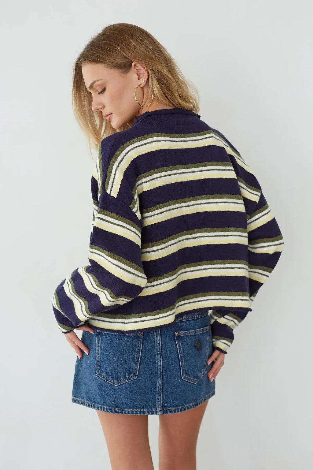 Cardigan boutonnée Frannie à rayures