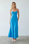 Robe longue en satin à dos ouvert Andie