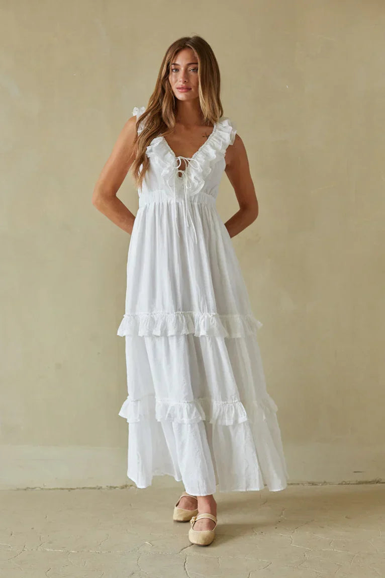 Robe longue à volants étagés Diana