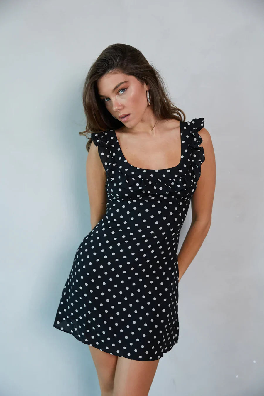 Mini-robe à pois et volants Anais