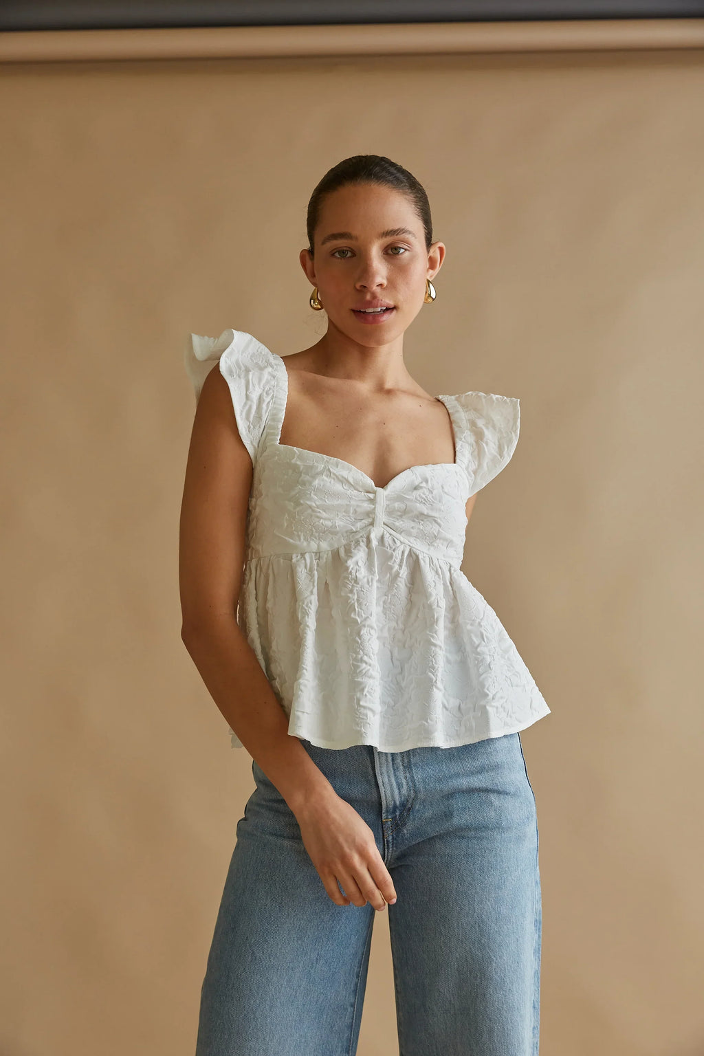 Haut babydoll à manches à volants Ashton