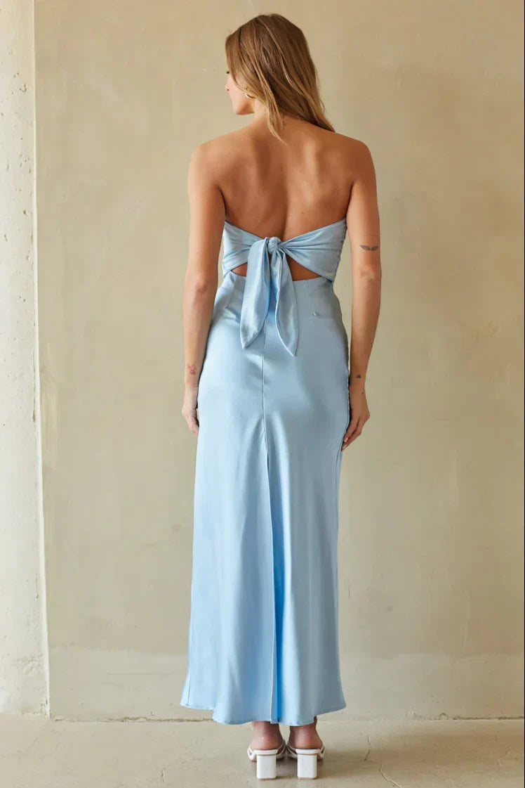 Robe longue en satin Romina