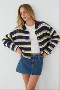 Cardigan boutonnée Frannie à rayures