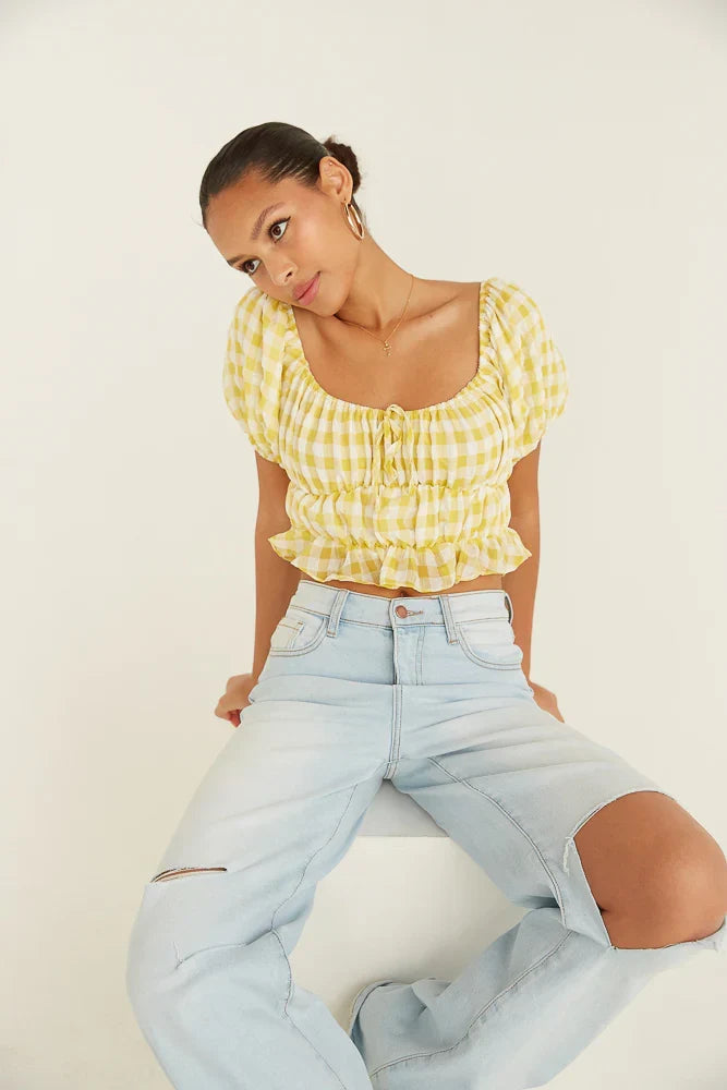 Haut court Pamela Gingham