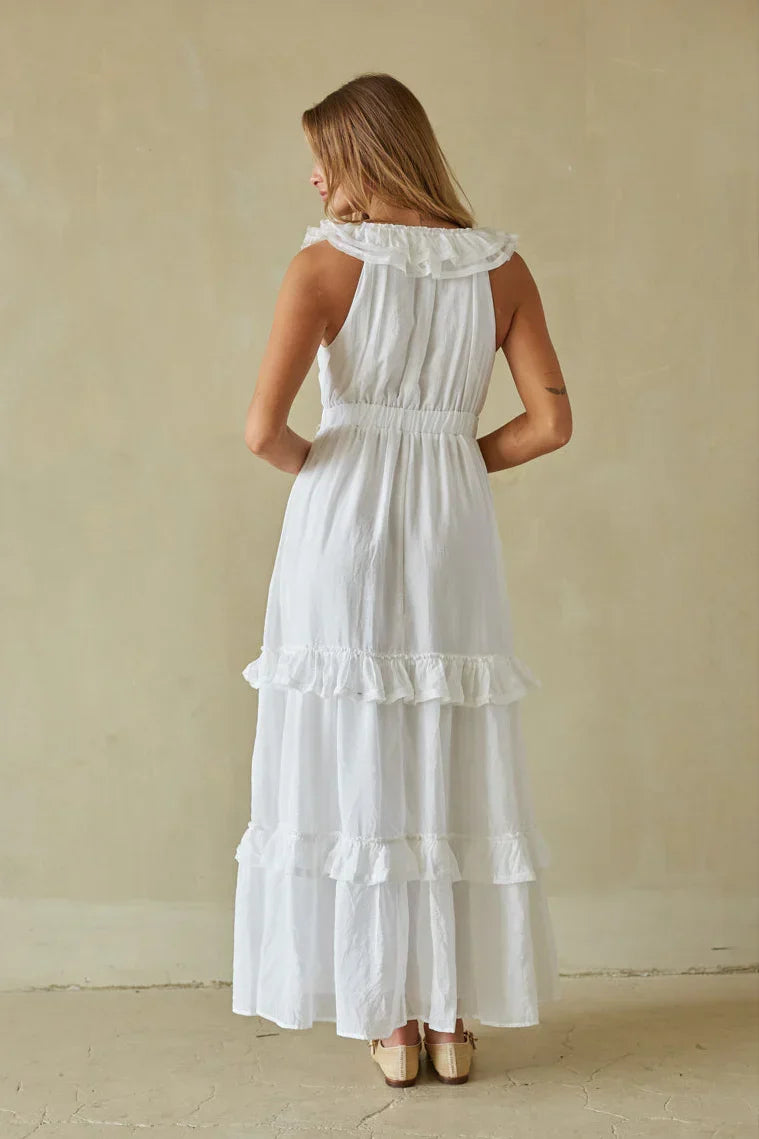 Robe longue à volants étagés Diana