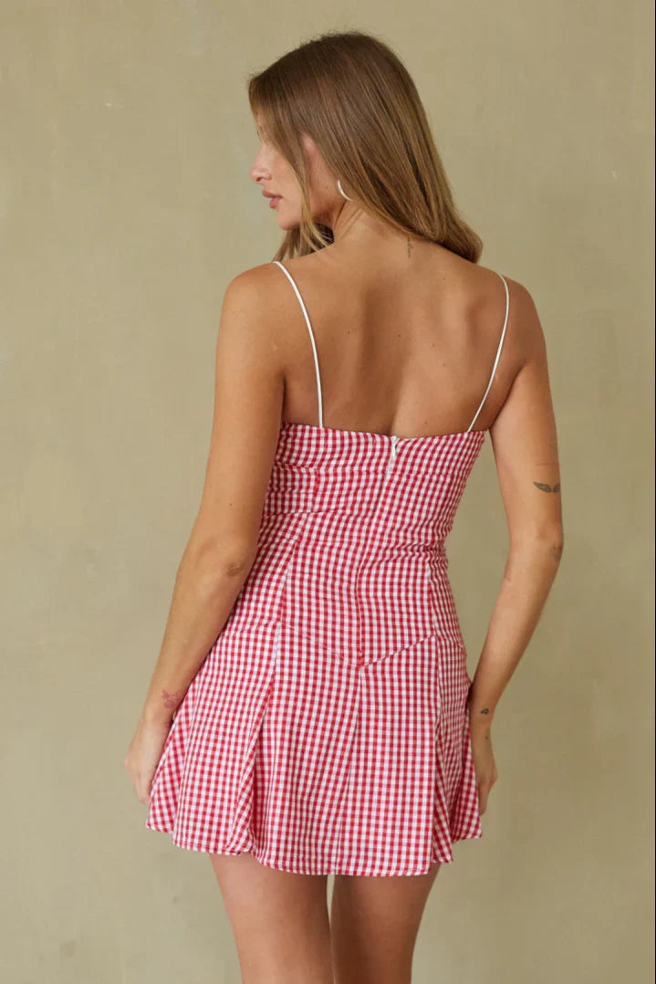 Mini-robe évasée en vichy Liv
