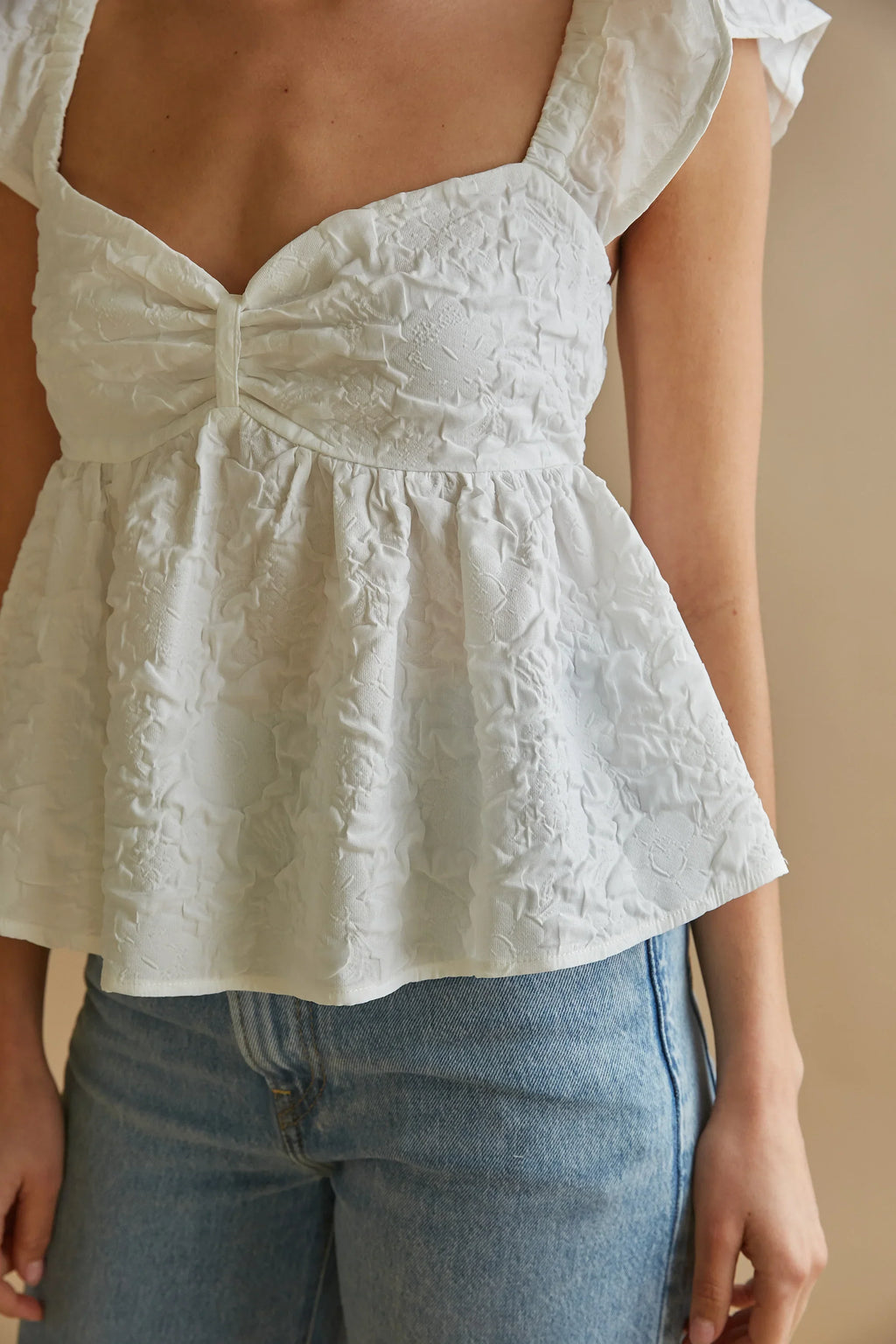 Haut babydoll à manches à volants Ashton