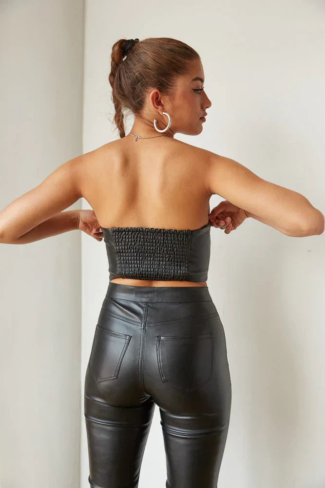 Haut bustier en similicuir Billie
