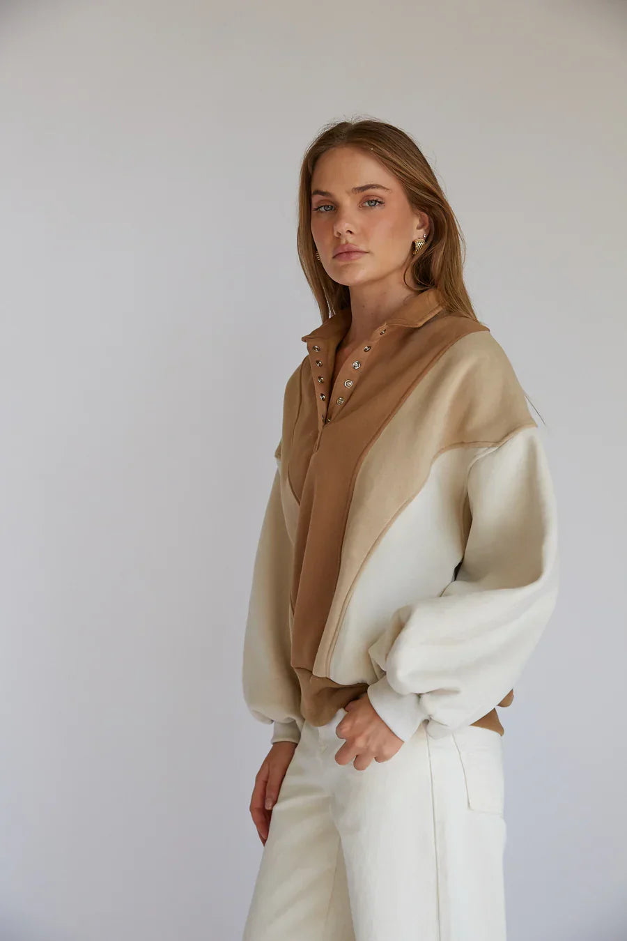 Sweat-shirt boutonné Ivy Quarter