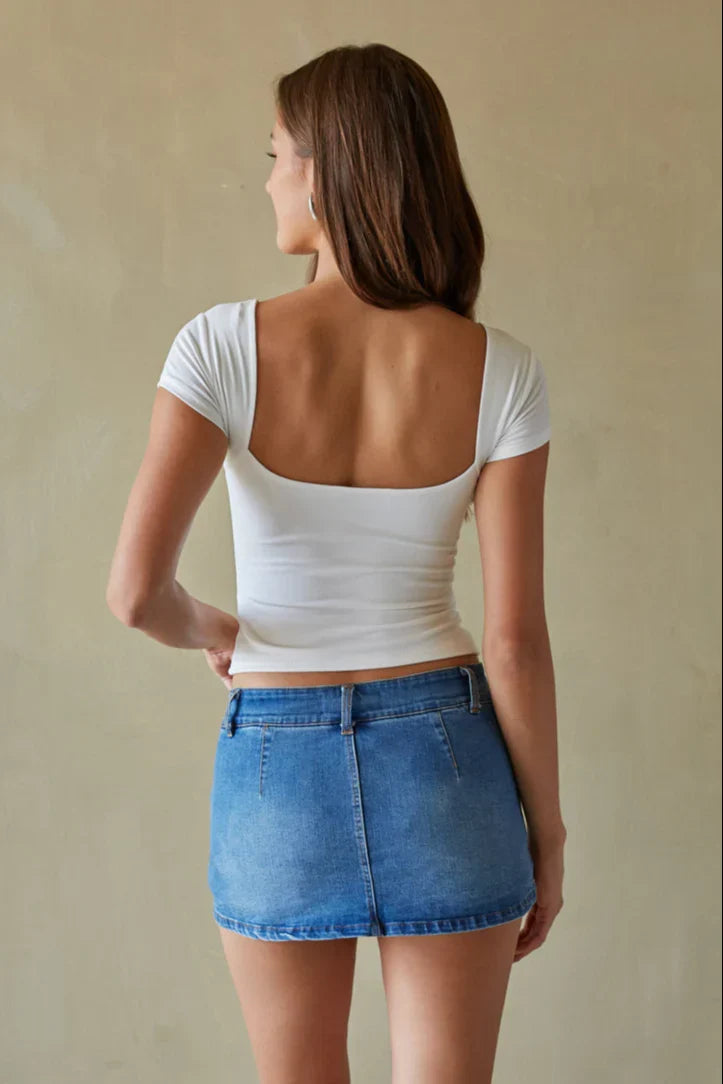 Mini-jupe short en jean Hartley