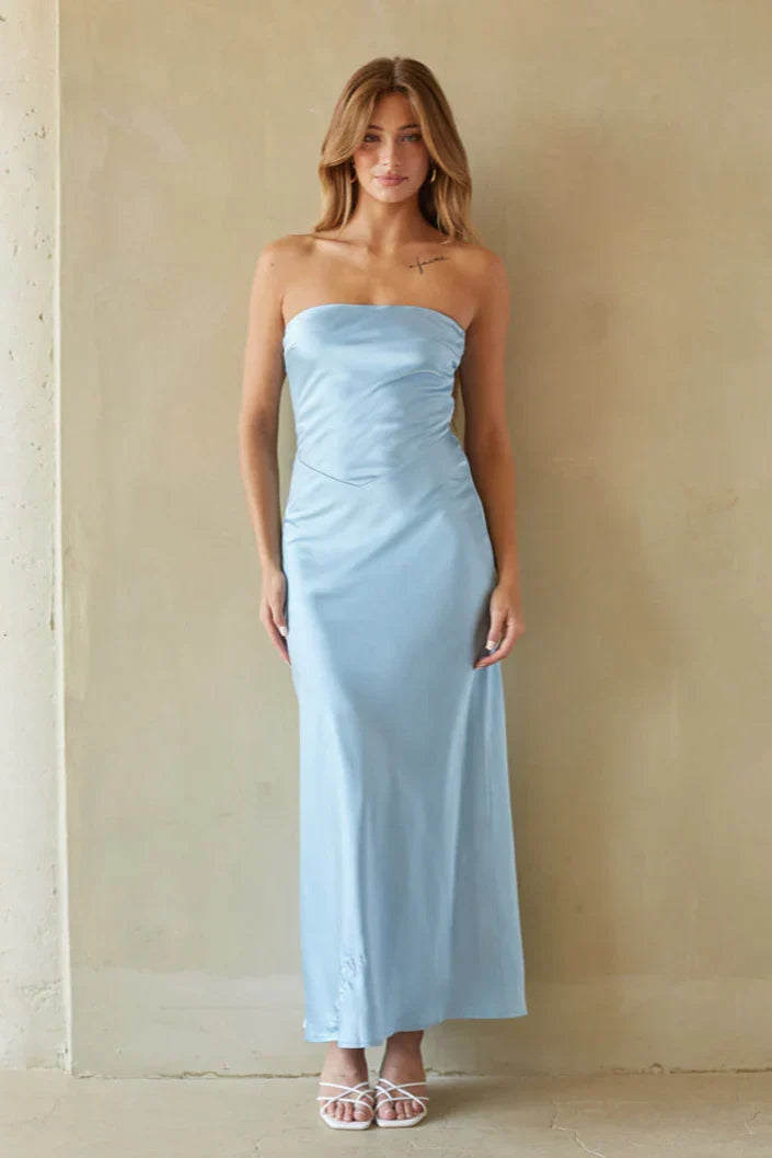 Robe longue en satin Romina