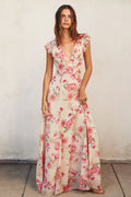 Robe longue Ginny en mousseline fleurie