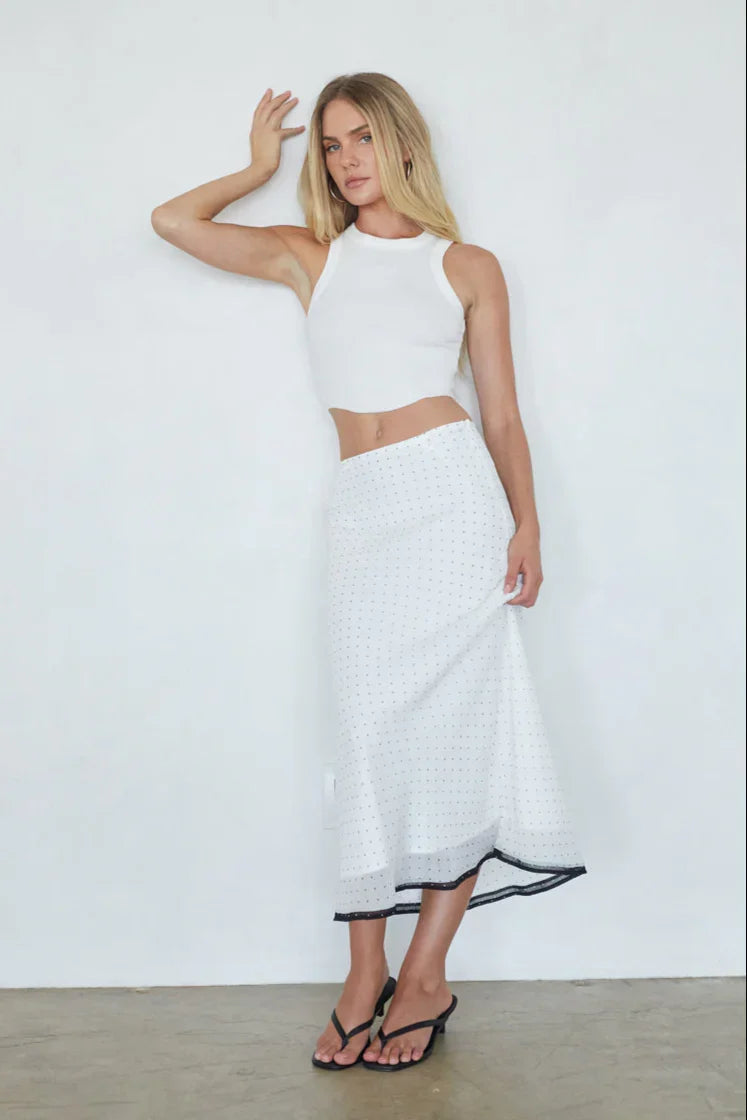 Jupe midi à pois Melissa