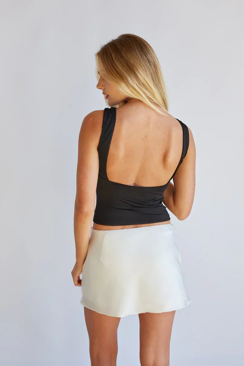 Mini-jupe-short en satin Elsa