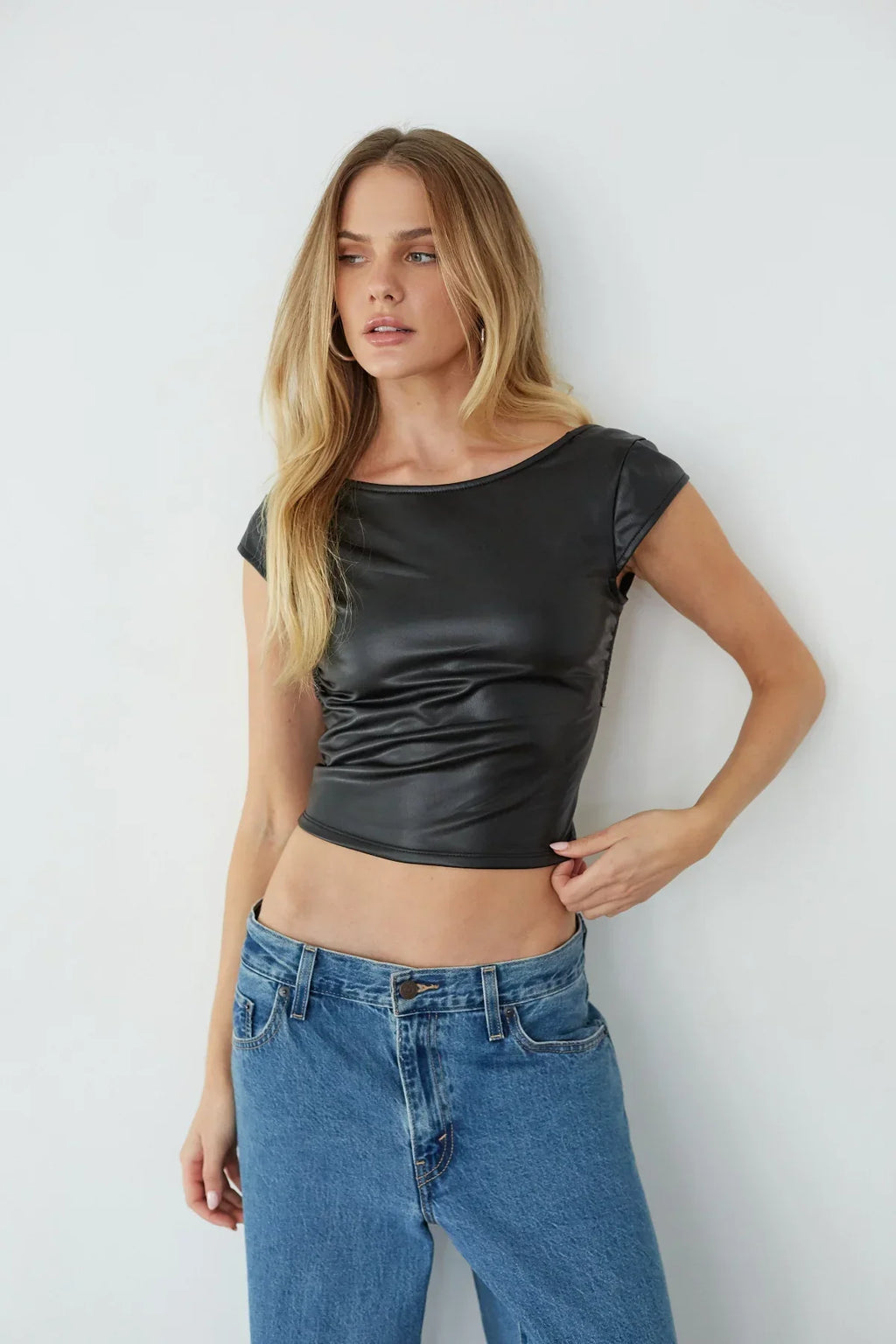 Ace Faux Leather Crop Top