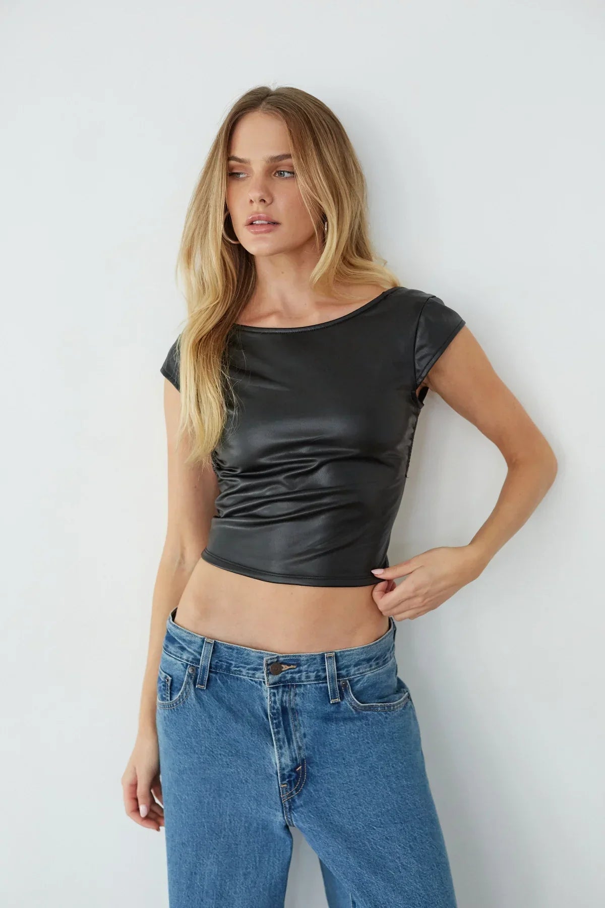 Ace Faux Leather Crop Top