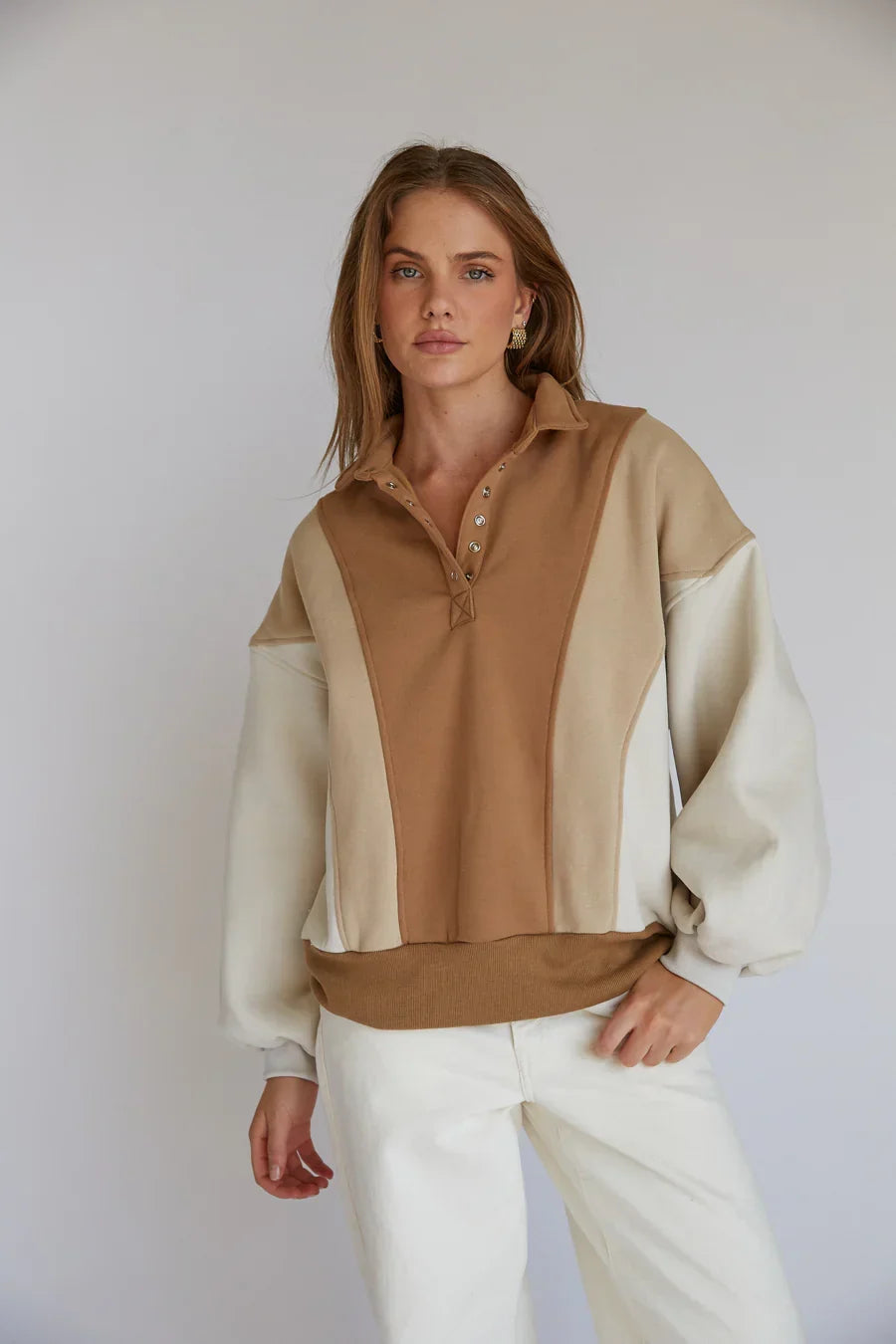 Sweat-shirt boutonné Ivy Quarter