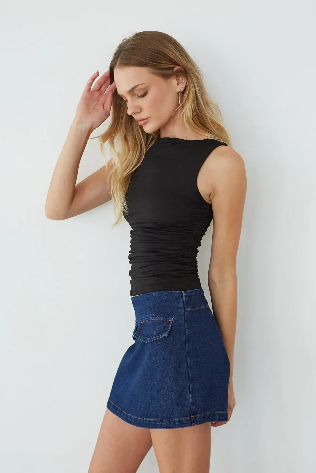 Mini-jupe-short en jean Dolly