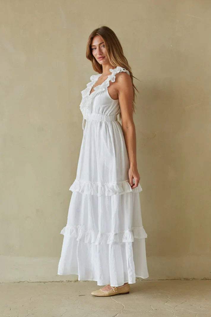 Robe longue à volants étagés Diana