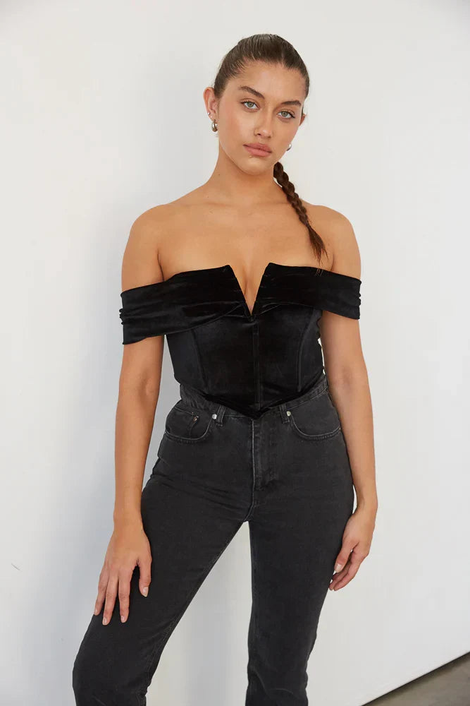 Crop top corset en velours Ember