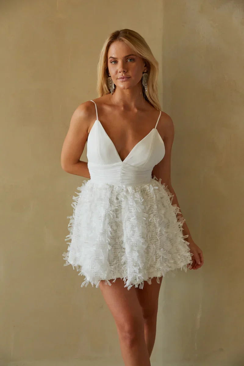 Mini-robe babydoll en maille texturée Emmy