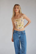 Haut corset en dentelle florale Marigold