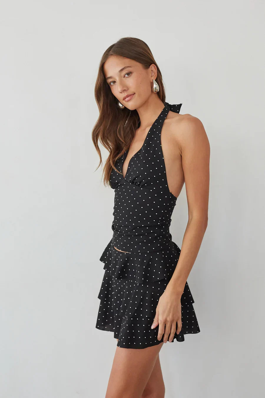 Mini-jupe short volantée à pois Gracie