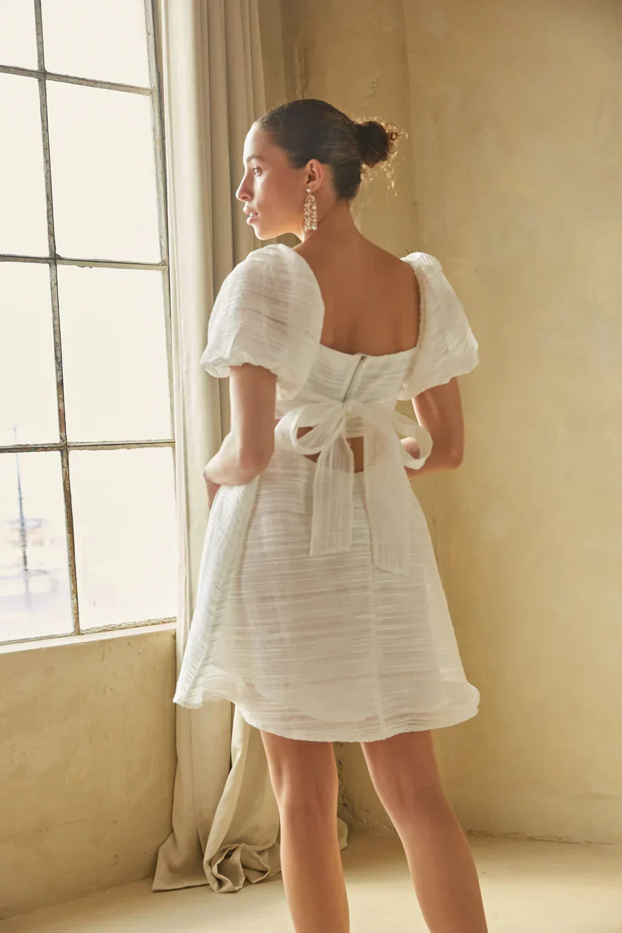Parisa Puff Sleeve Babydoll Mini Dress