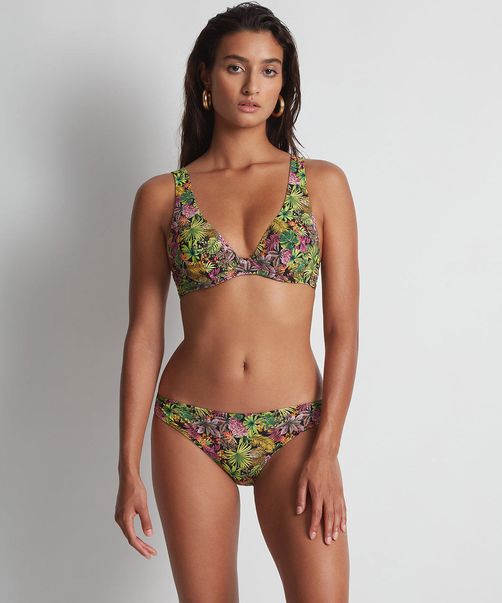 Exotic Fever Haut de maillot de bain triangle à armatures Deep Forest