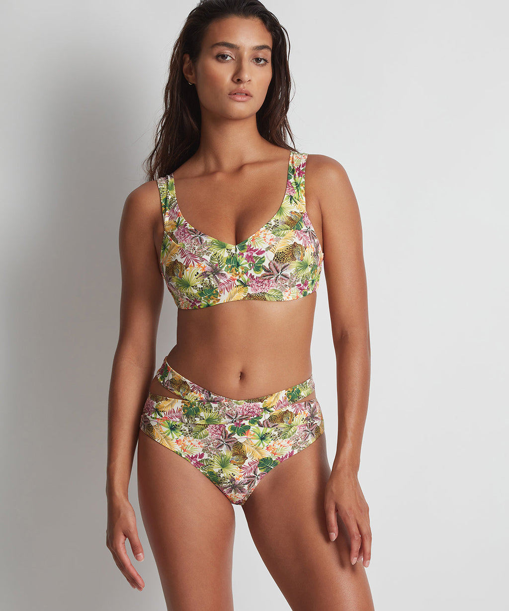 Exotic Fever Bas de maillot de bain taille haute Tropical Light