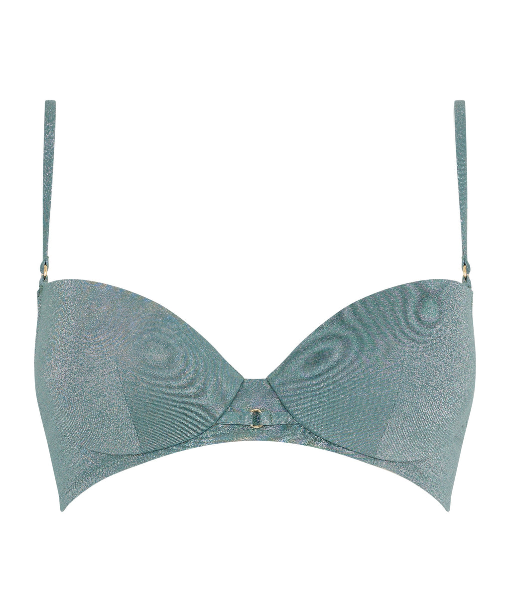 Summer Glow Haut de maillot de bain Push-up à coques Aqua