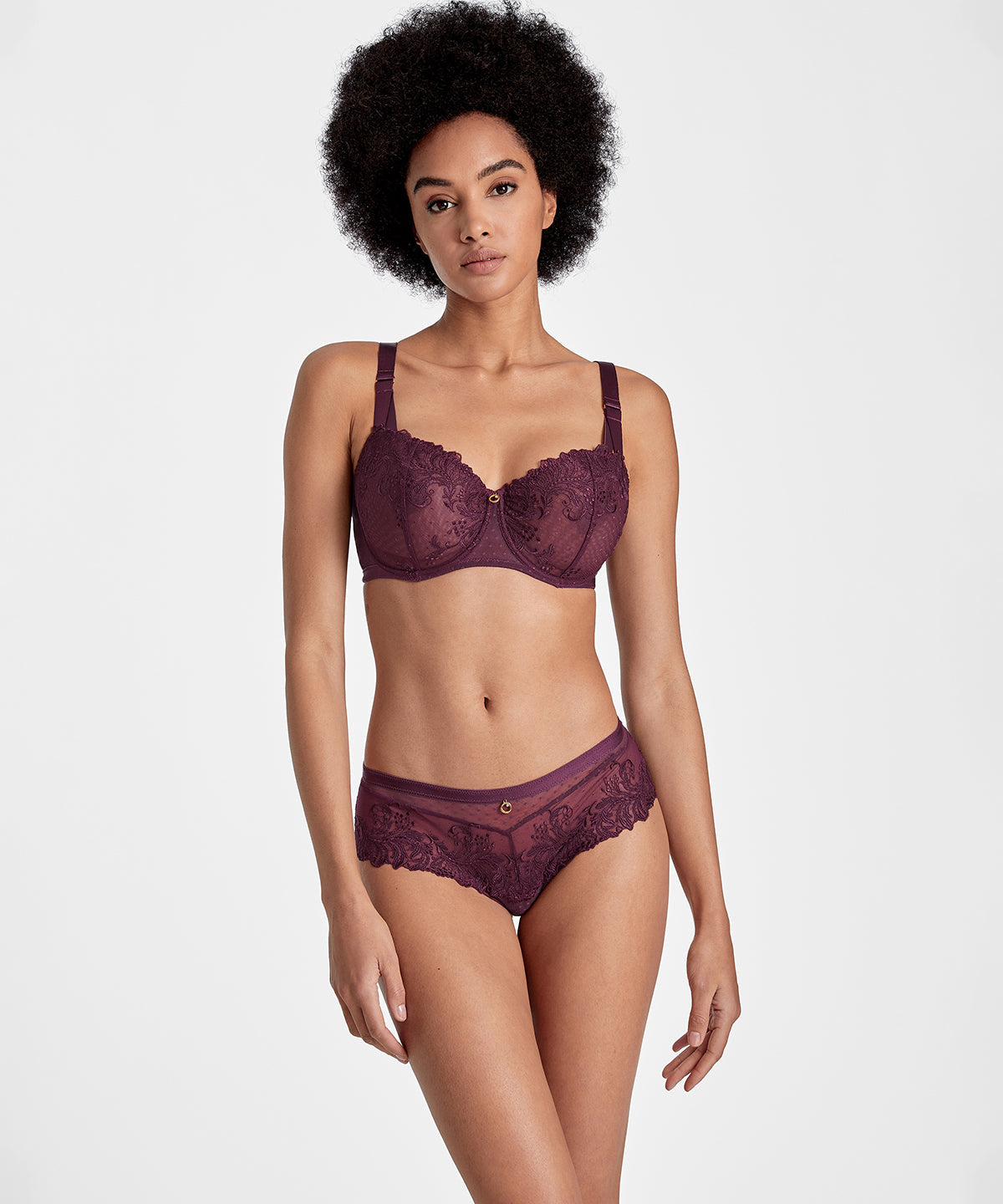Femme Passion Soutien-gorge Corbeille confort lie-de-vin