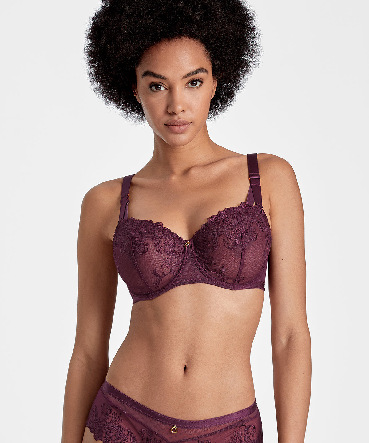 Femme Passion Soutien-gorge Corbeille confort lie-de-vin