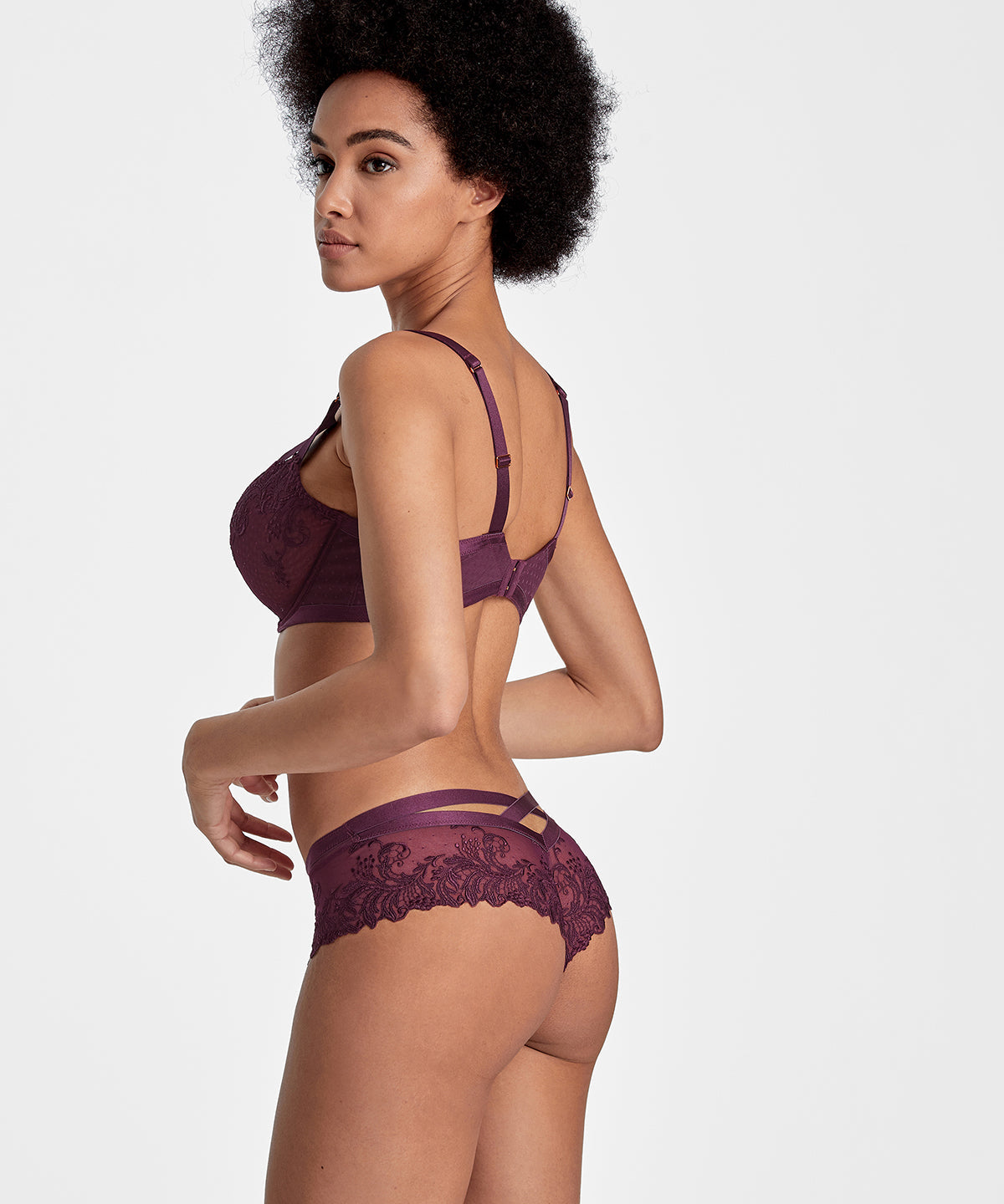Femme Passion Soutien-gorge Corbeille confort lie-de-vin