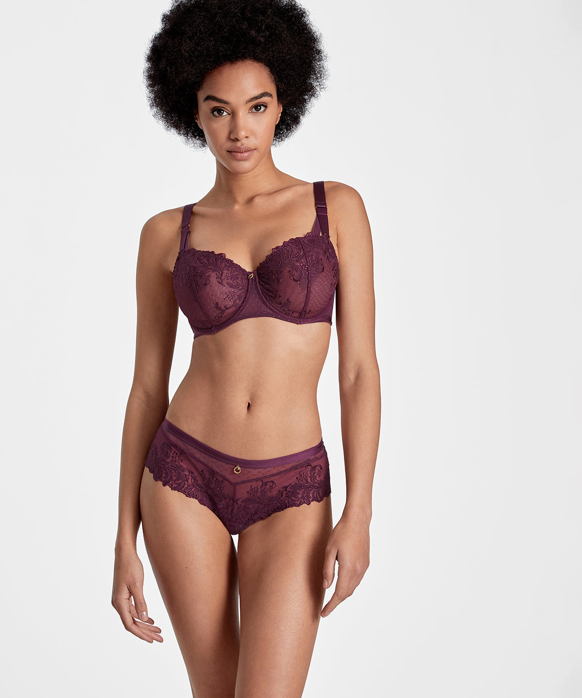 Femme Passion Soutien-gorge Corbeille confort lie-de-vin