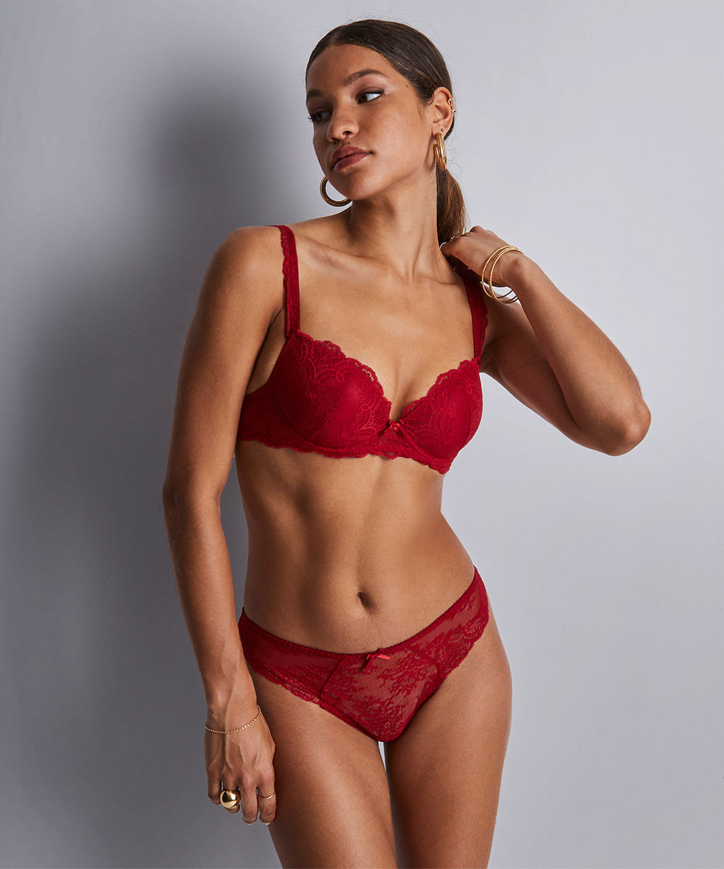 Danse des Sens Soutien-gorge Push-up coques Rouge Irrésistible