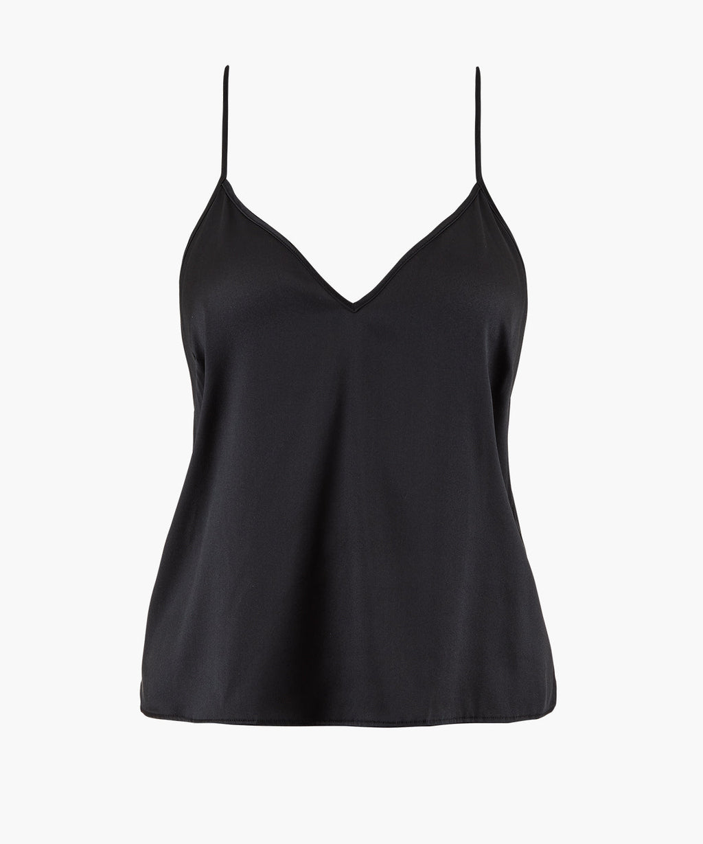 Silk Desire Top à fines bretelles Noir