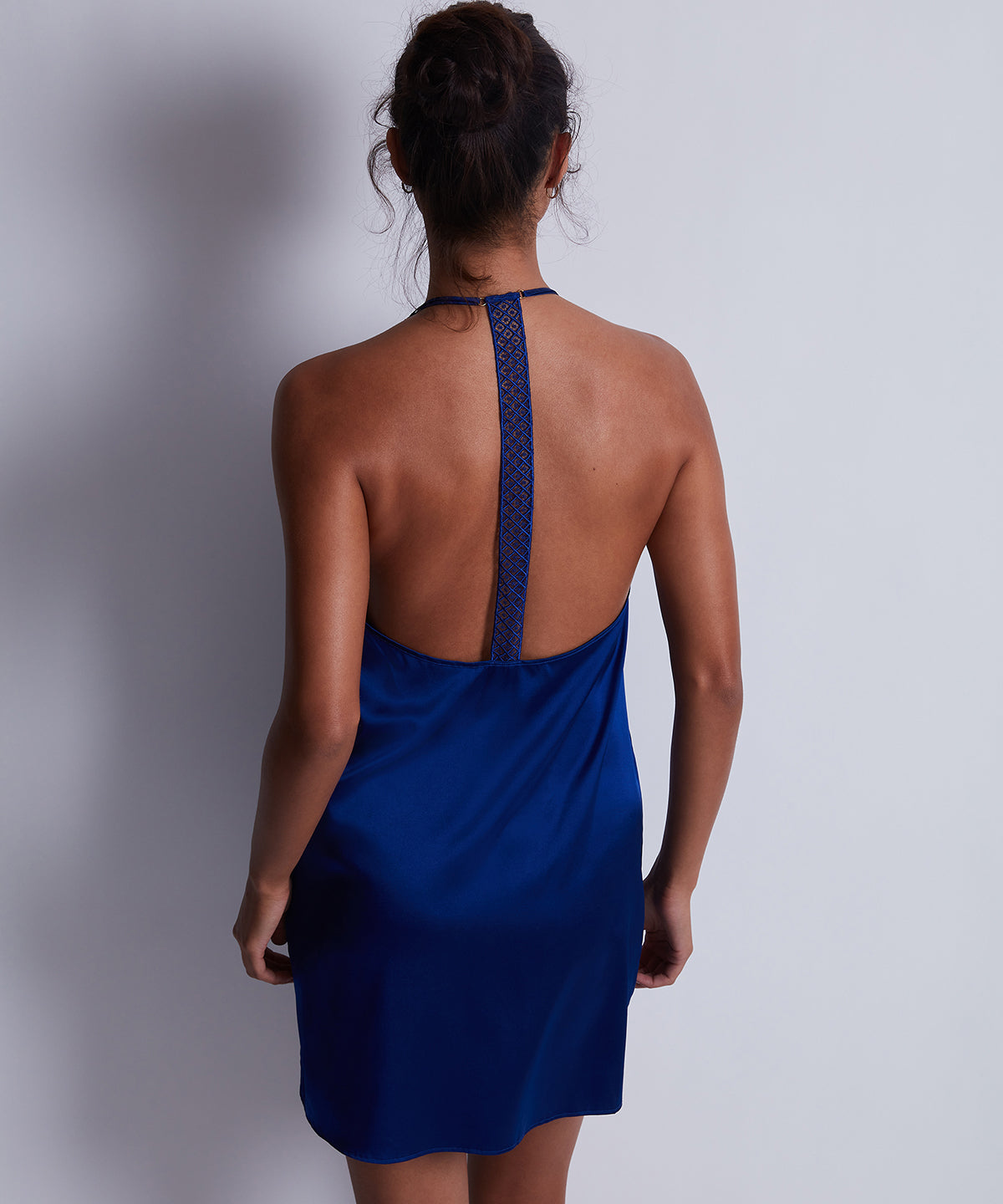 Nuisette en soie Silk Desire bleu électrique