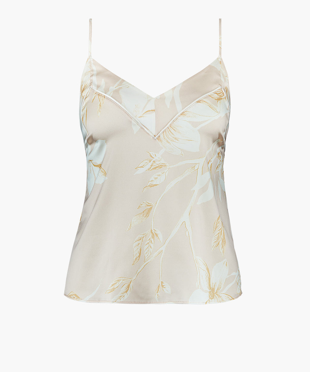 Silk by Night Top à fines bretelles Amberlight
