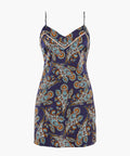 Soie de Nuit Nuisette Bleu cachemire