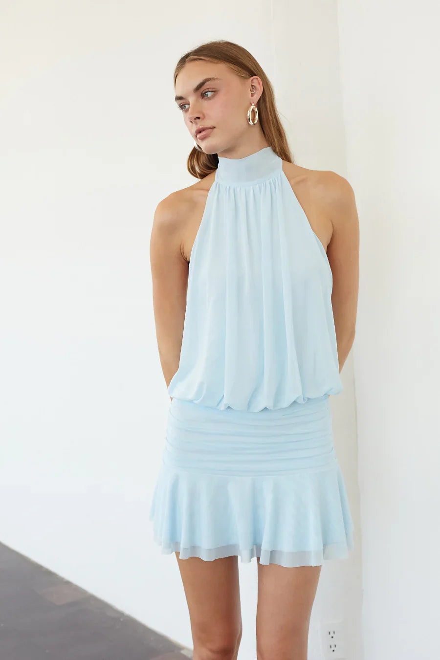 Mini-robe en maille à col montant Journi