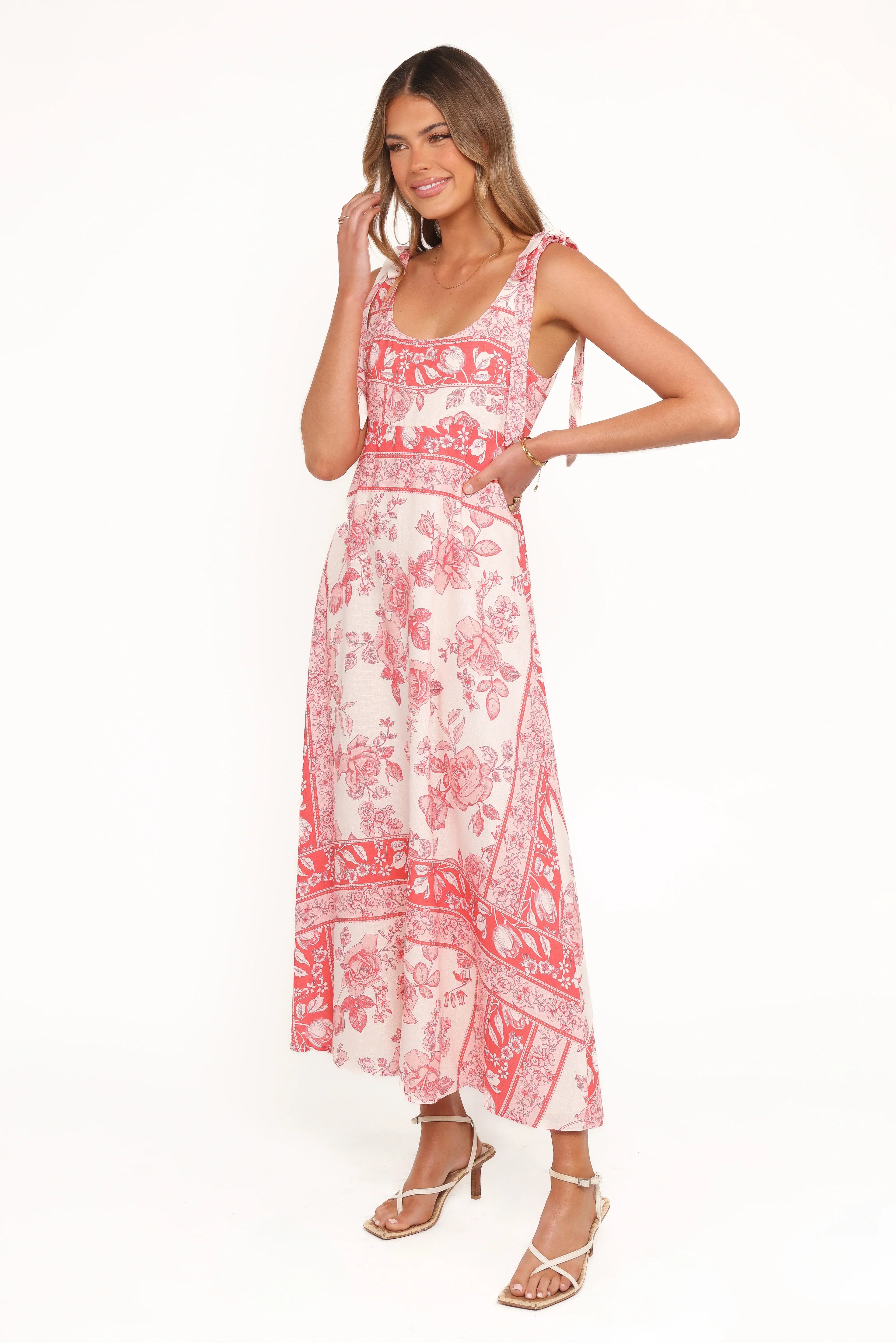 Valara Tie Shoulder Maxi Dress - Rose Tile