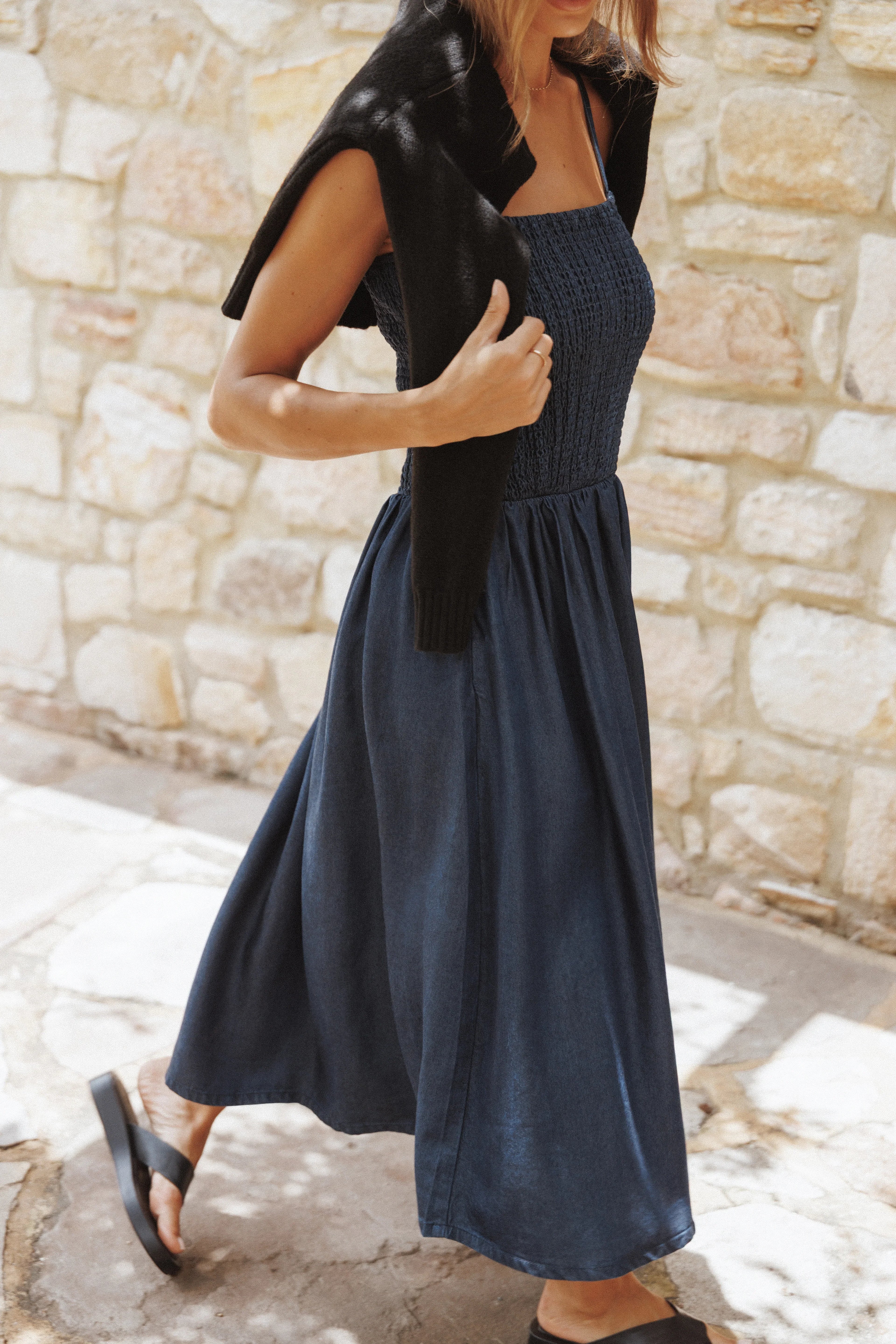 Robe mi-longue Arnika - Bleue