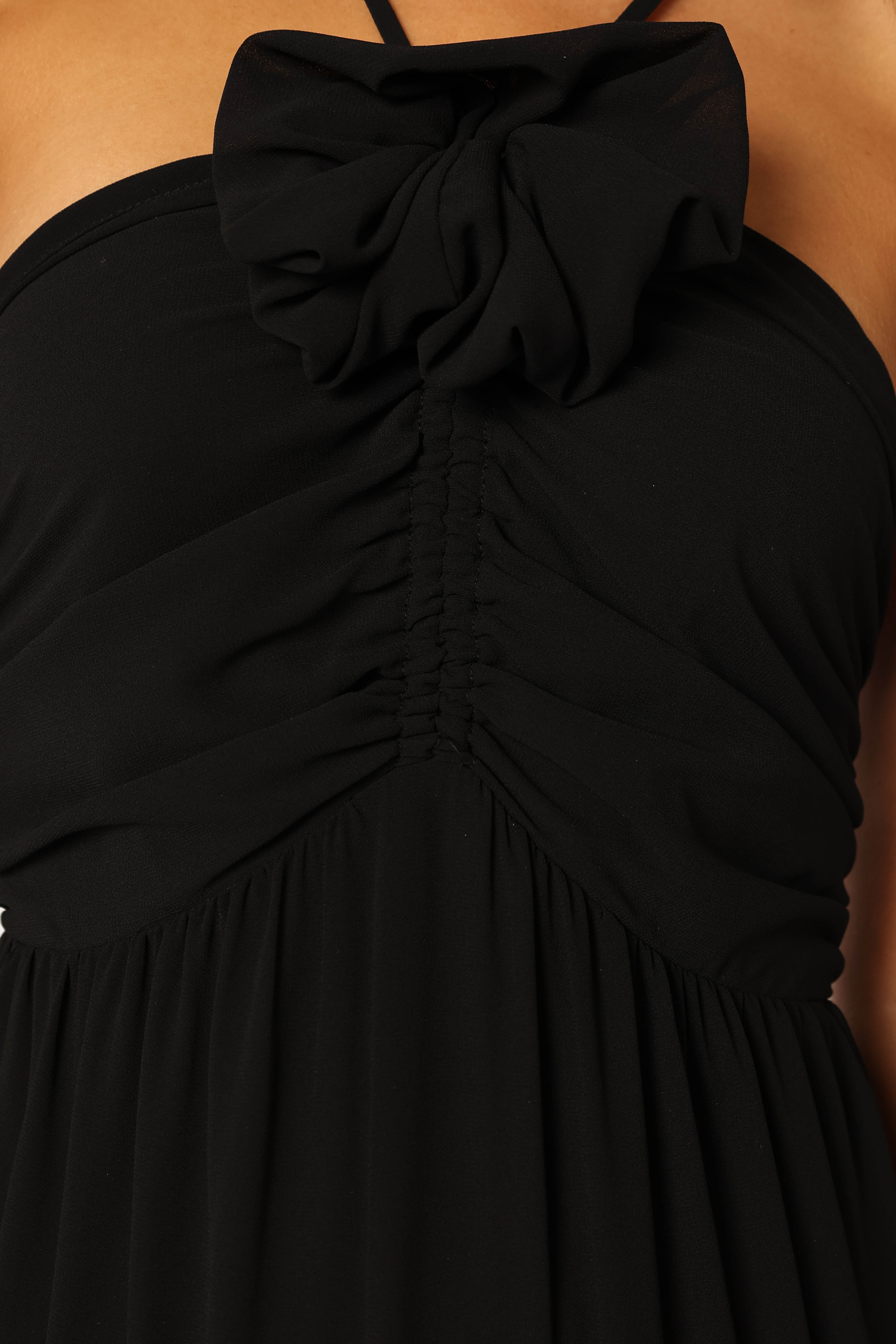 Robe longue Dottie Halterneck - Noire