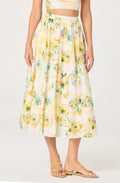 Kaleigh Paradise Print Gathered Midi Skirt