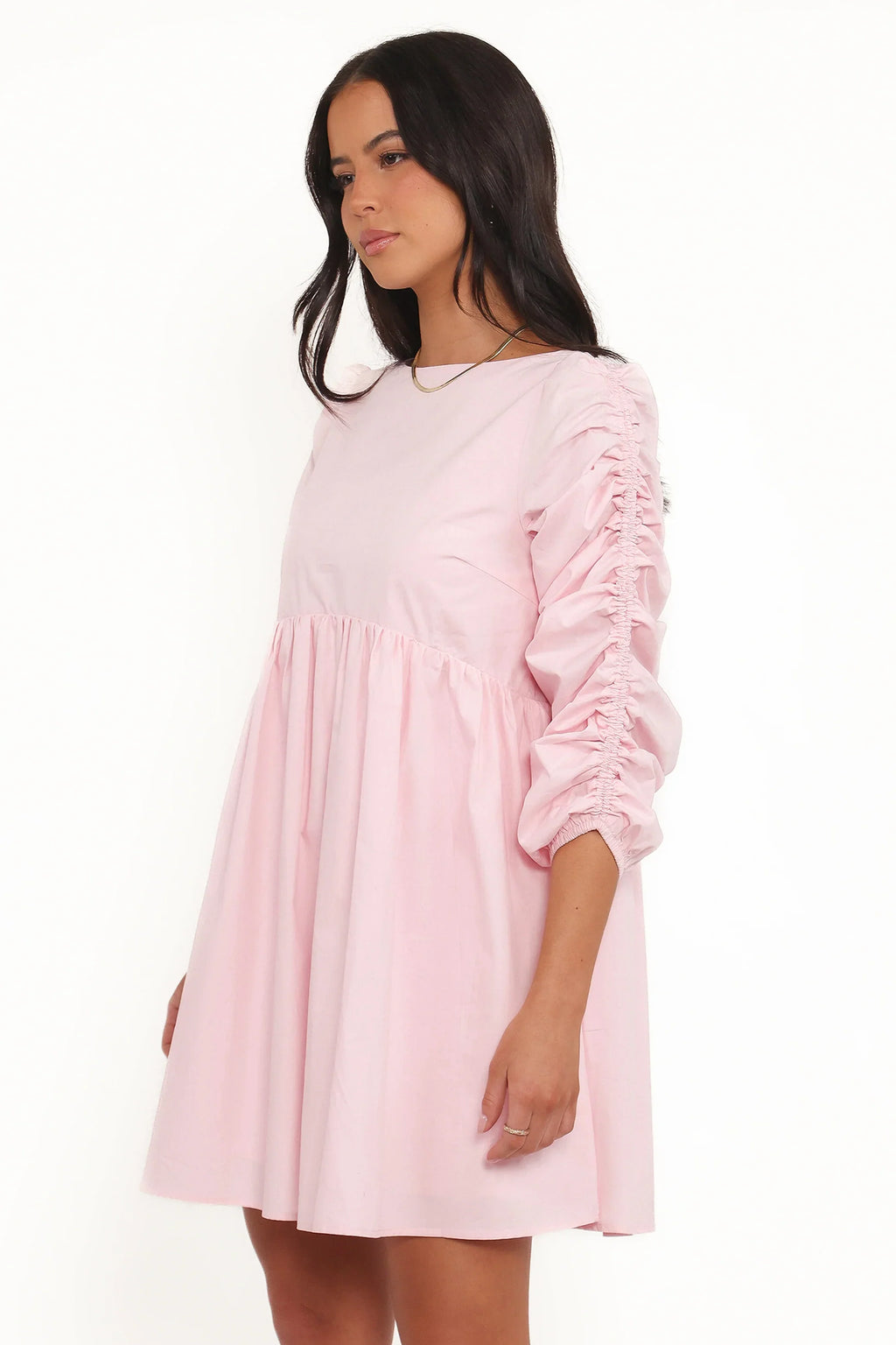 Robe courte à manches longues Micaela - Rose