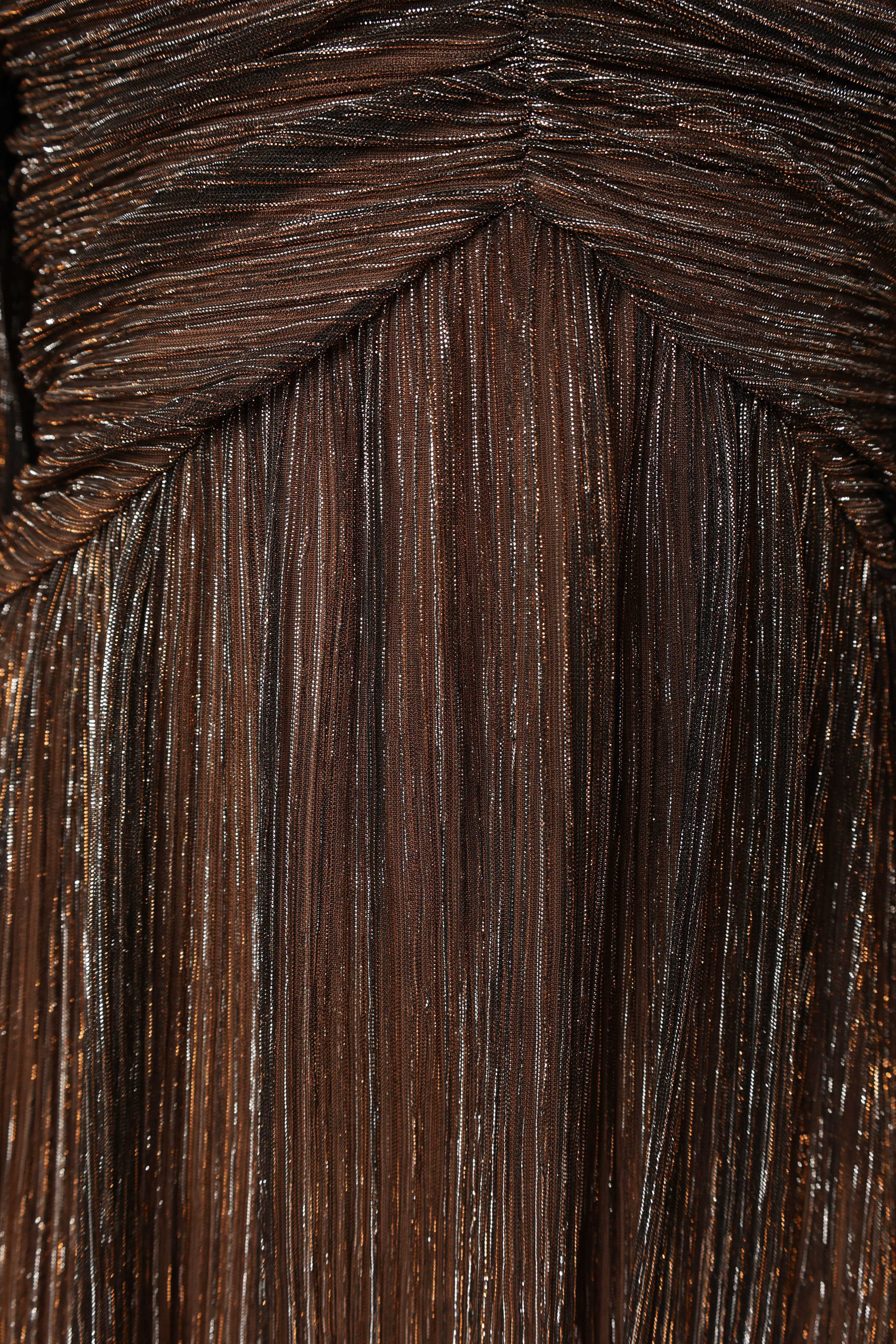 Robe midi à manches longues Lustre - Bronze